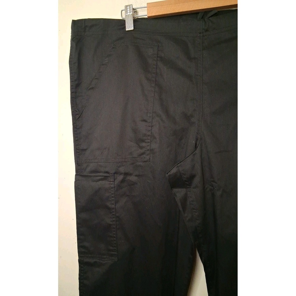 Dickies Black Scrub Pants Cargo Drawstring Large Straight Leg Pockets NEW (3) - Picture 4 of 7